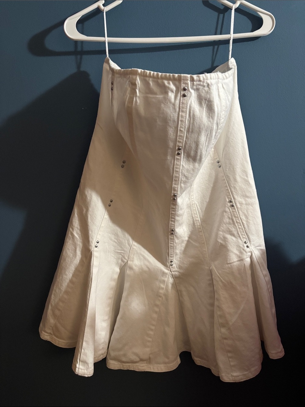 Target White A-Line Studded Panel Midi Skirt